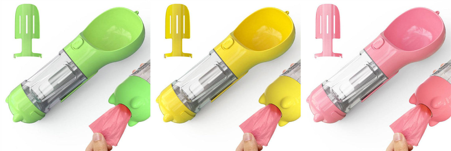 3-in-1 Portable Dog Water Bottle for Travel & Feeding - Klargent LLC