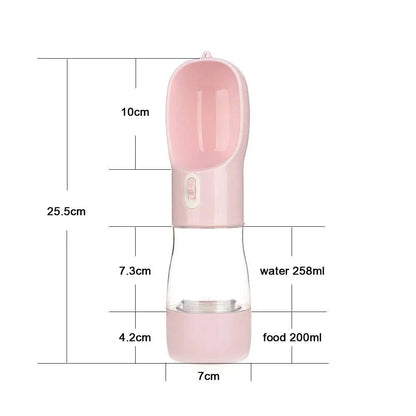 2-in-1 Travel Pet Bottle: Convenient Food and Water Storage - Klargent LLC